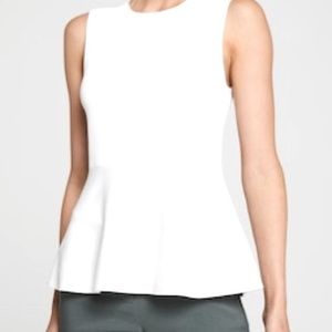 White, Banana Republic peplum top; sleeveless